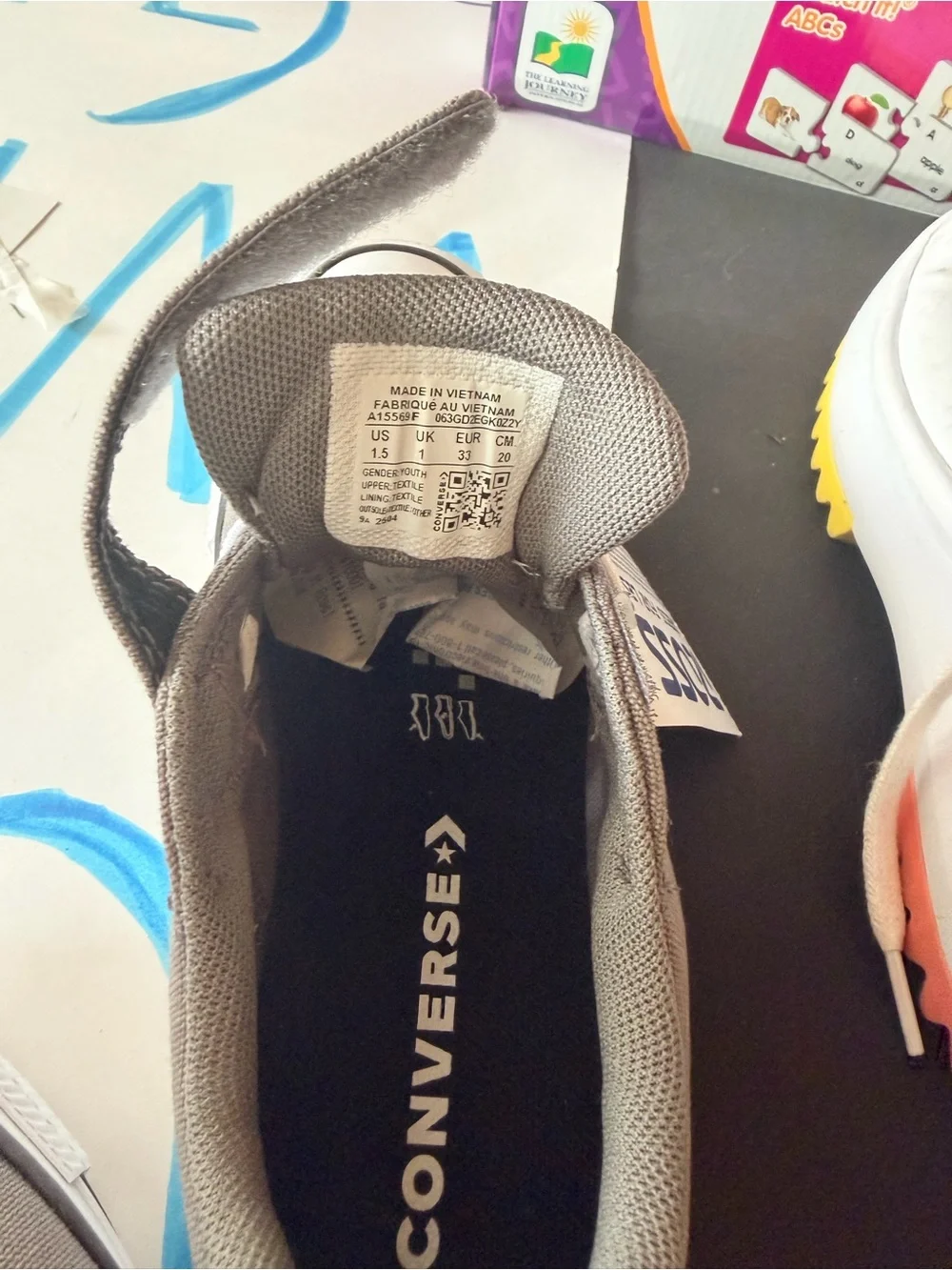 Converse Kids Gray Canvas Low Top Sneakers